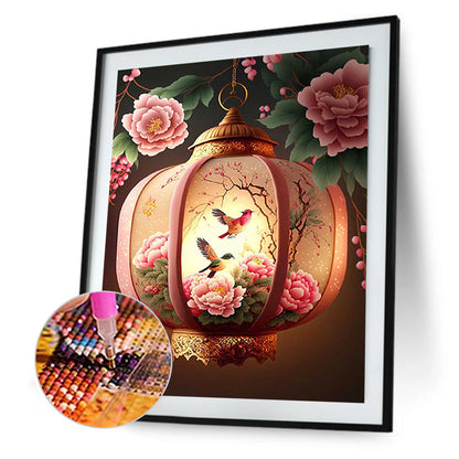 Flower And Bird Lantern - Full Round Drill Diamond Painting 30*40CM