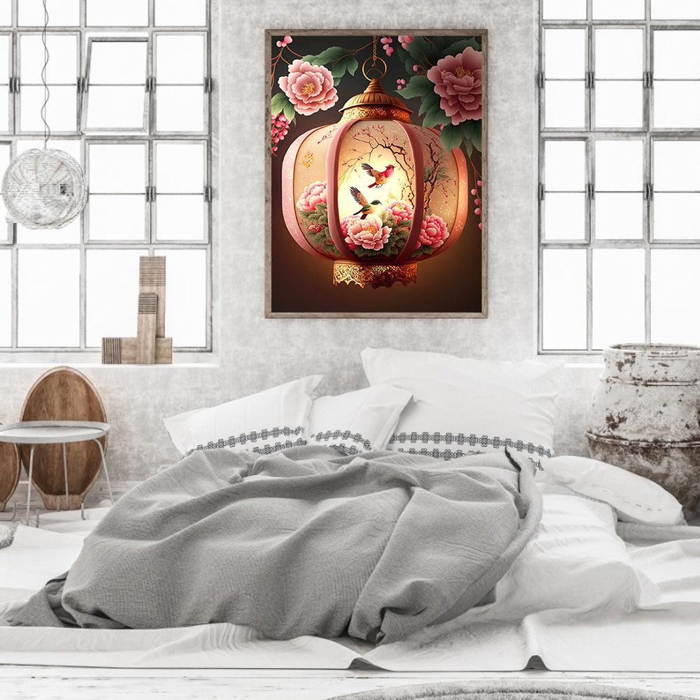 Flower And Bird Lantern - Full Round Drill Diamond Painting 30*40CM