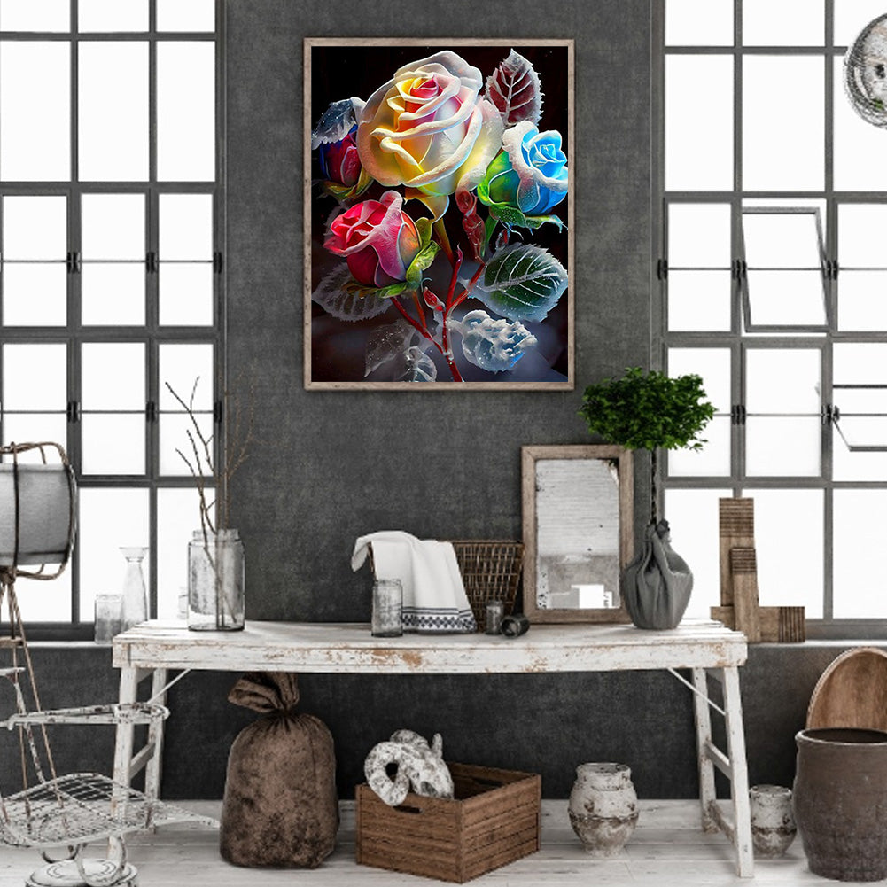 Smoke Rose - Full Round Drill Diamond Painting 30*40CM