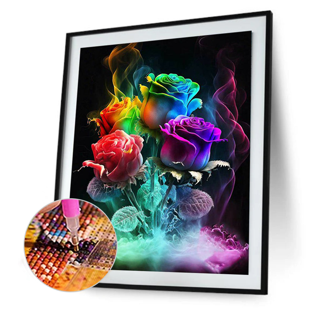 Smoke Rose - Full Round Drill Diamond Painting 30*40CM