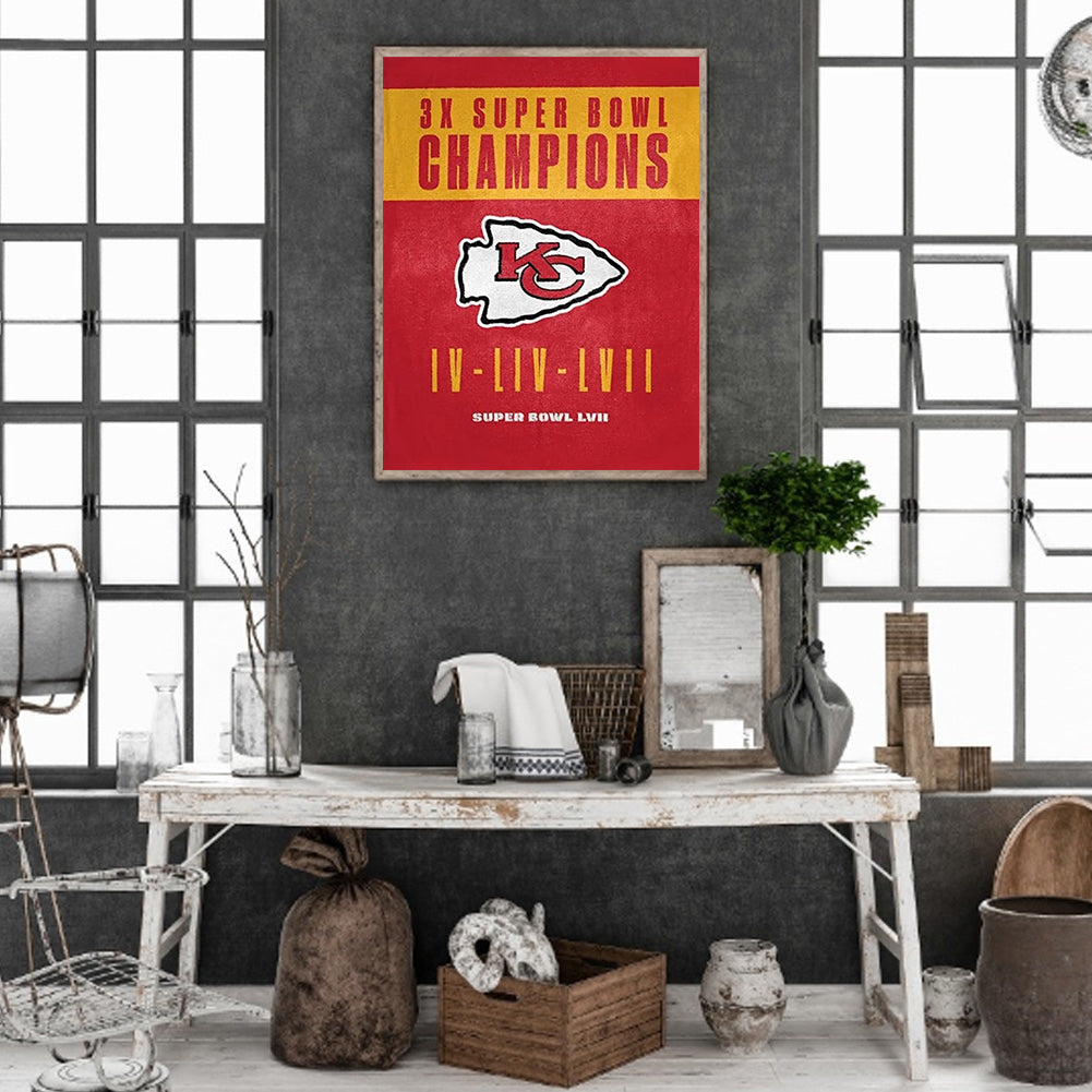 Kansas City Chiefs - Full Round Drill Diamond Painting 40*50CM