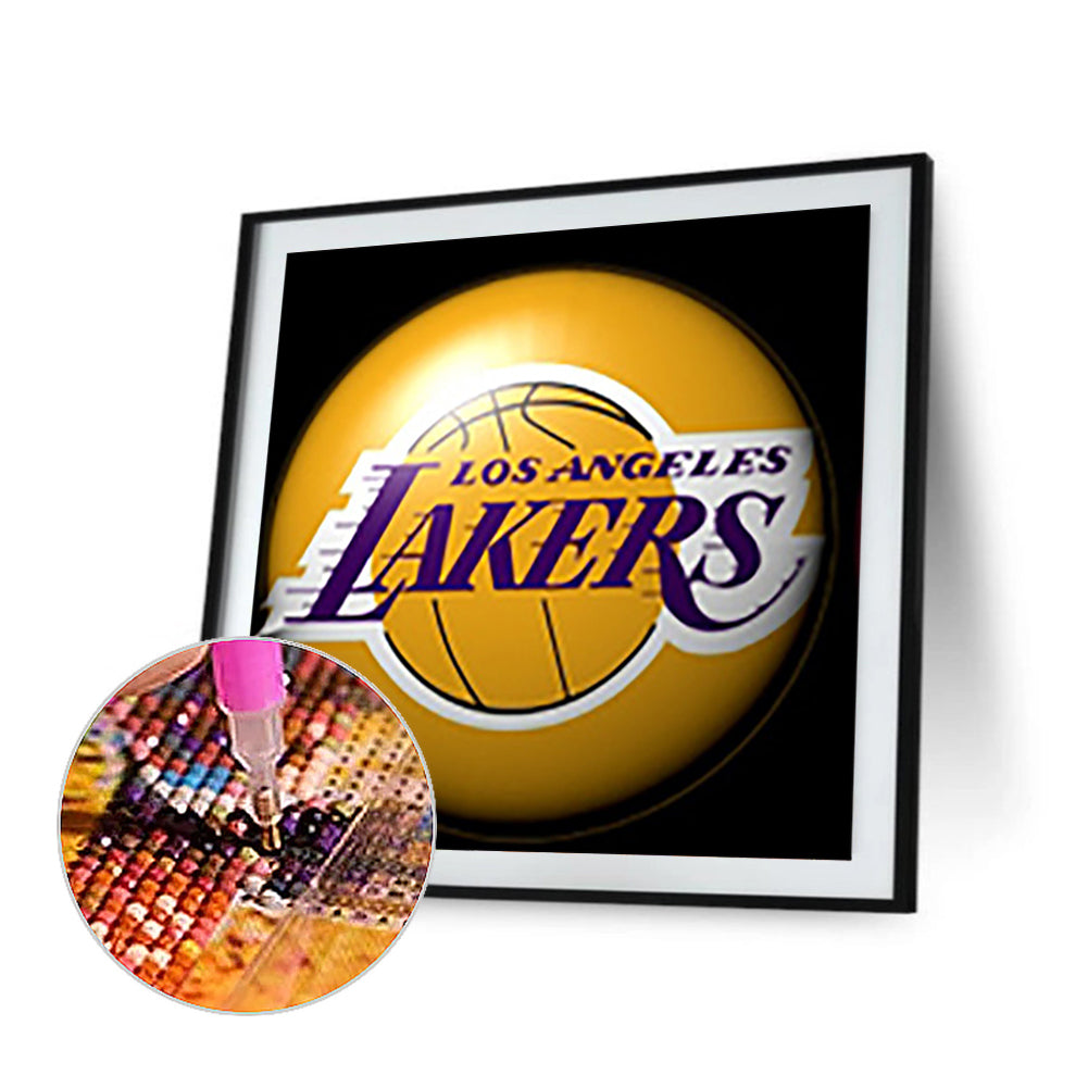 Los Angeles Lakers Basketball Team - Full Round Drill Diamond Painting 30*30CM