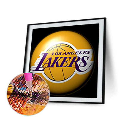 Los Angeles Lakers Basketball Team - Full Round Drill Diamond Painting 30*30CM