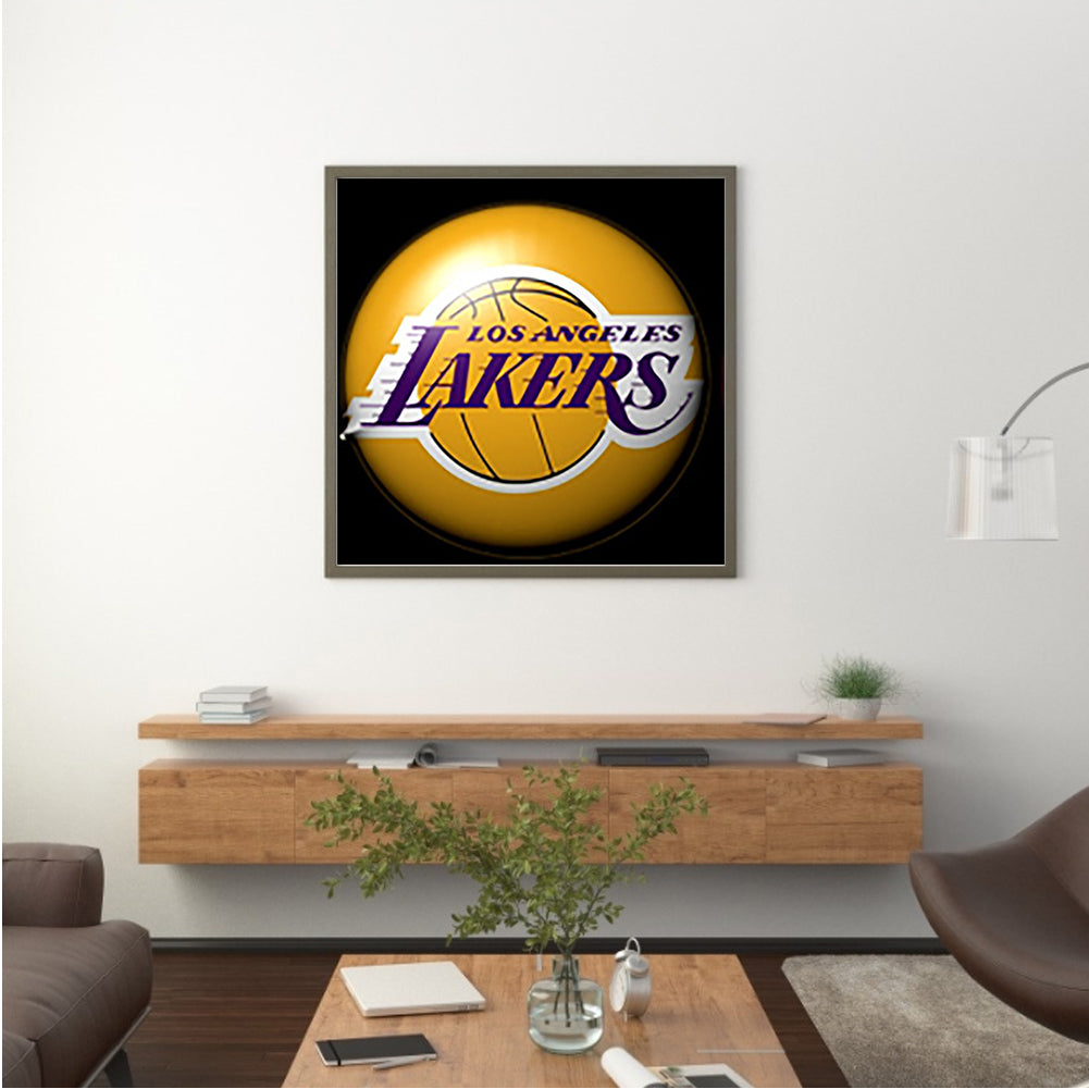 Los Angeles Lakers Basketball Team - Full Round Drill Diamond Painting 30*30CM