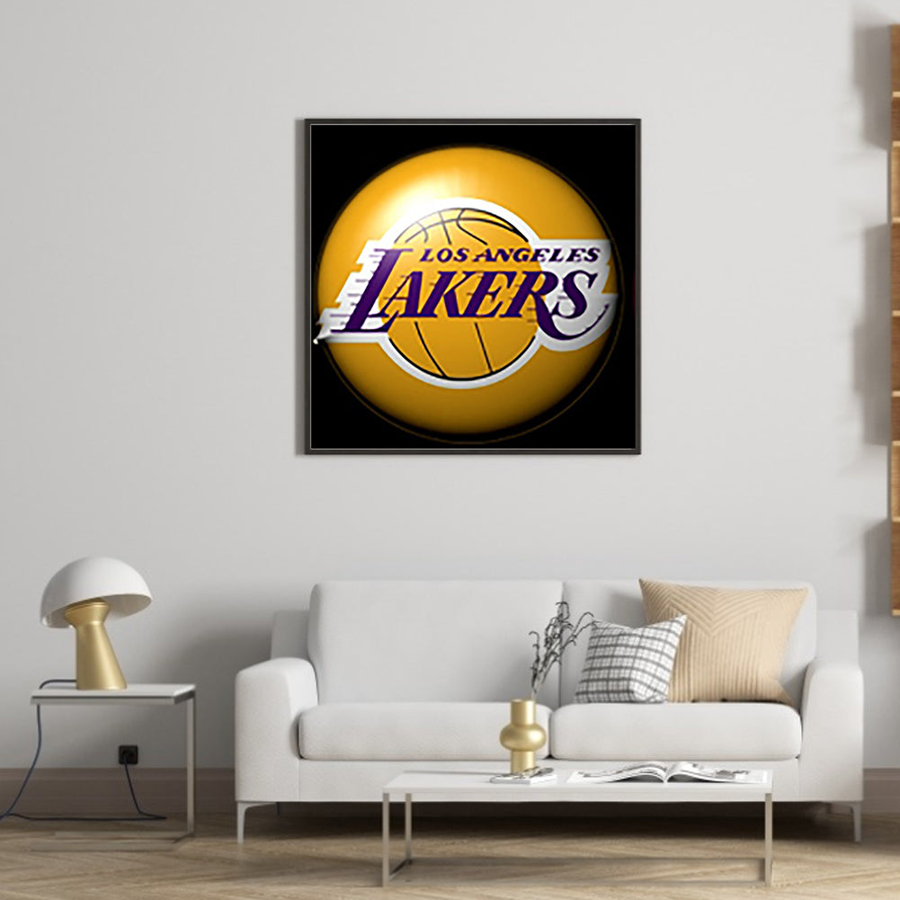 Los Angeles Lakers Basketball Team - Full Round Drill Diamond Painting 30*30CM