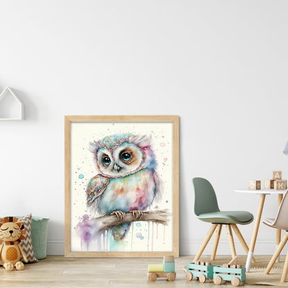 Owl - Full Round Drill Diamond Painting 30*40CM