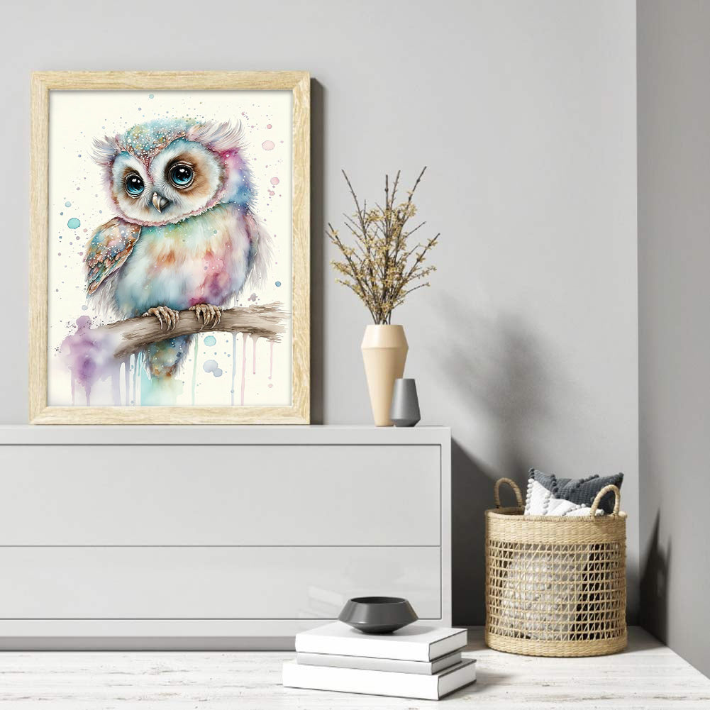 Owl - Full Round Drill Diamond Painting 30*40CM