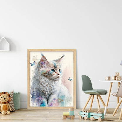 Cat - Full Round Drill Diamond Painting 30*40CM