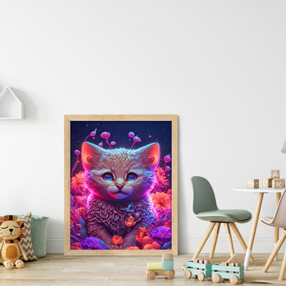 Cat - Full Round Drill Diamond Painting 30*40CM