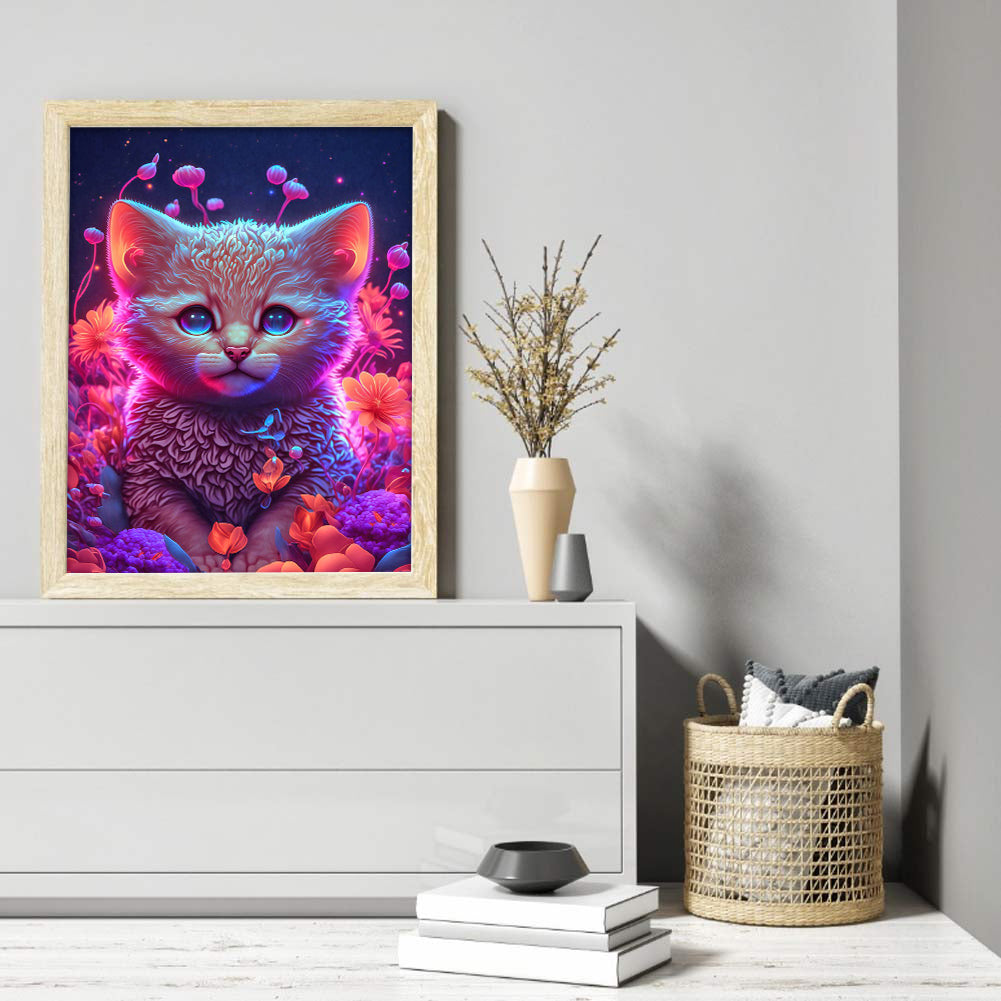 Cat - Full Round Drill Diamond Painting 30*40CM