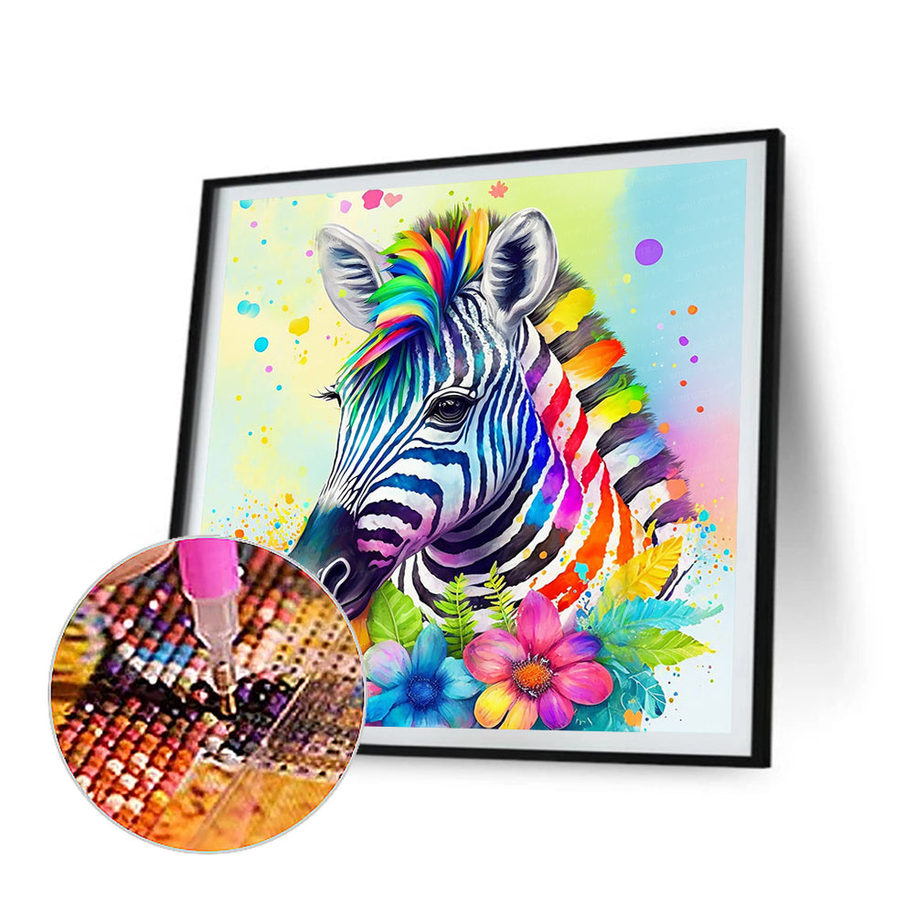 Color Zebra - Full Round Drill Diamond Painting 35*35CM