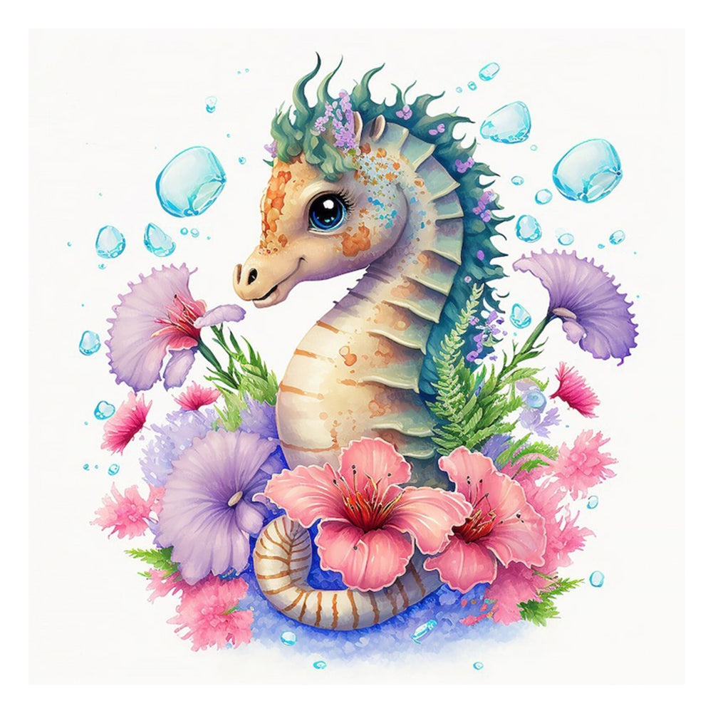 Seahorse - Full Round Drill Diamond Painting 35*35CM