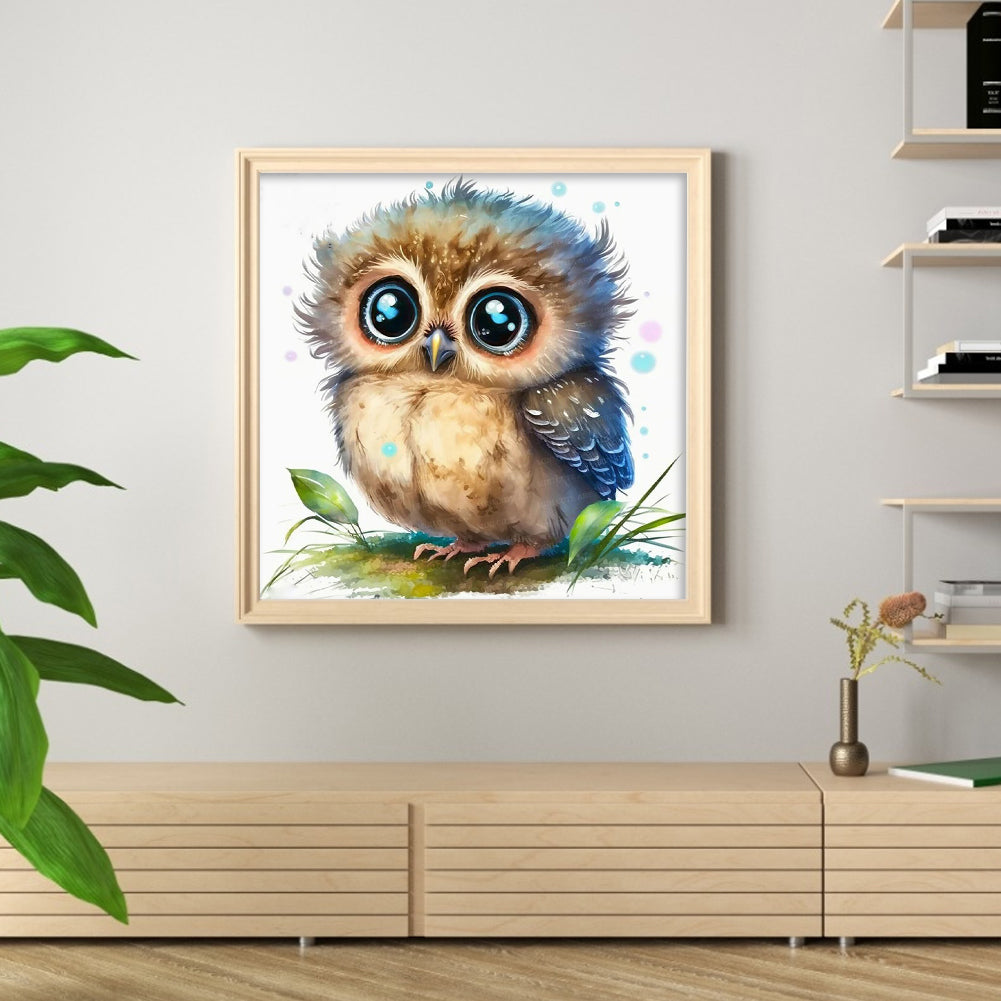 Owl - Full Round Drill Diamond Painting 35*35CM