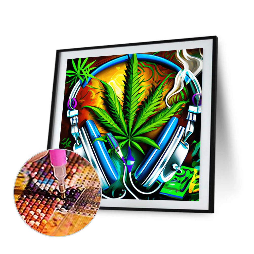 Marijuana Leaf - Full Round Drill Diamond Painting 30*30CM