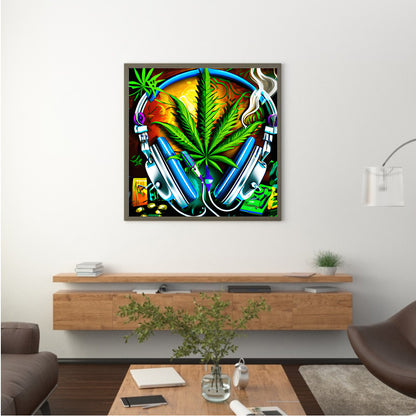 Marijuana Leaf - Full Round Drill Diamond Painting 30*30CM