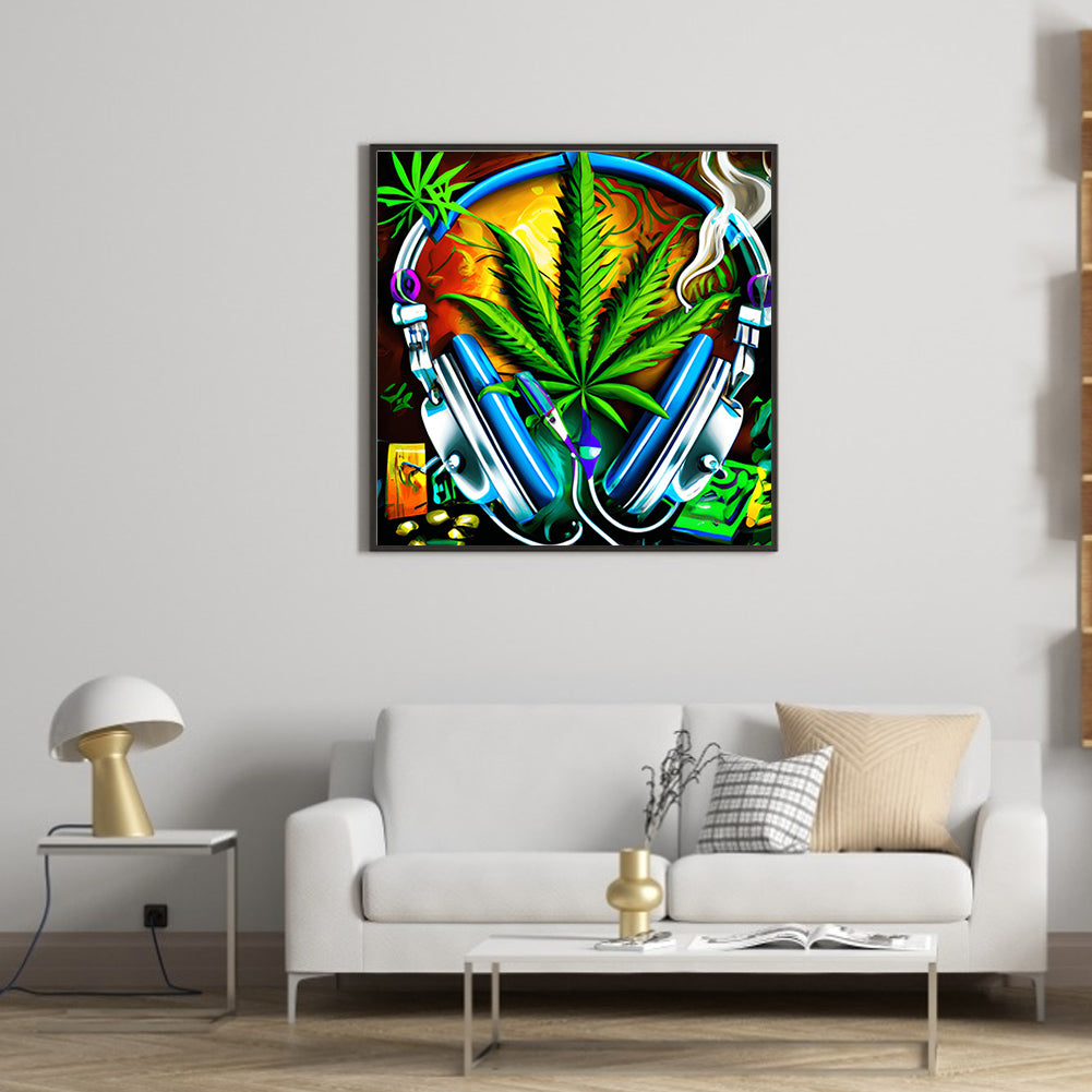 Marijuana Leaf - Full Round Drill Diamond Painting 30*30CM