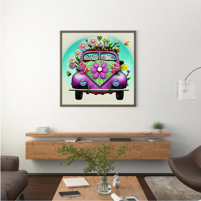 Flower Car - Full Round Drill Diamond Painting 30*30CM