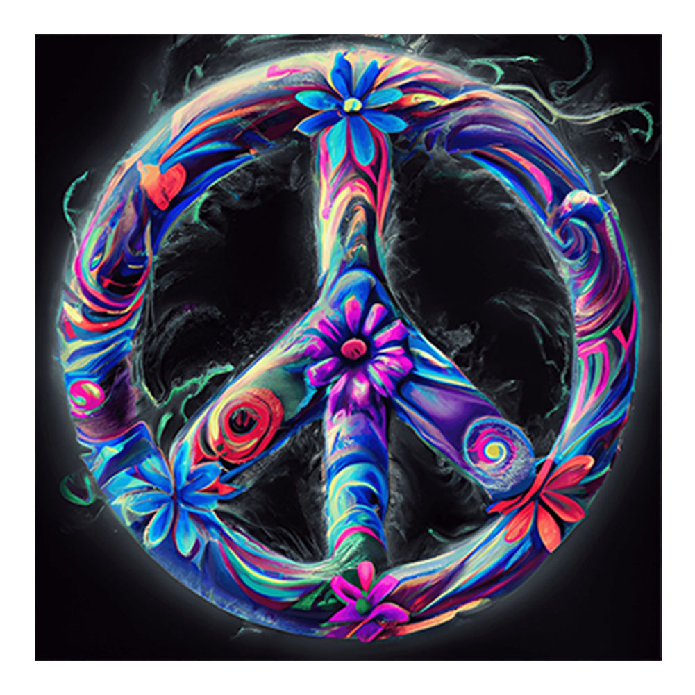 Peace Sign - Full Round Drill Diamond Painting 30*30CM