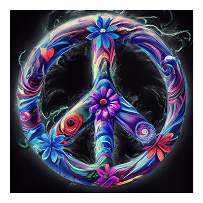 Peace Sign - Full Round Drill Diamond Painting 30*30CM