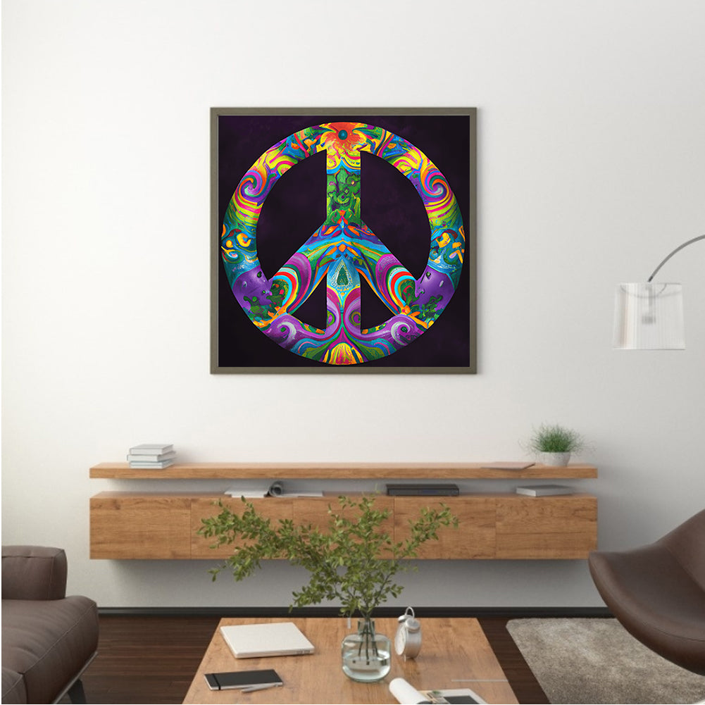 Peace Sign - Full Round Drill Diamond Painting 30*30CM