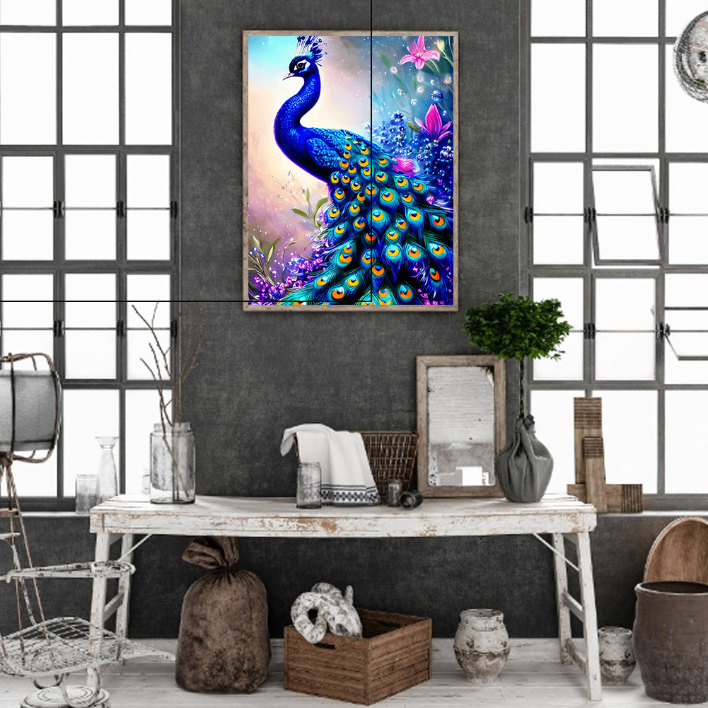 Peacock - Full Round Drill Diamond Painting 30*40CM