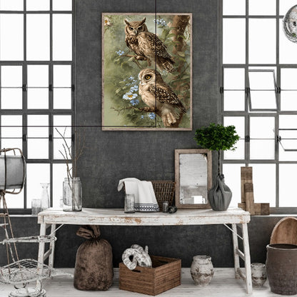 Owl - Full Round Drill Diamond Painting 30*40CM