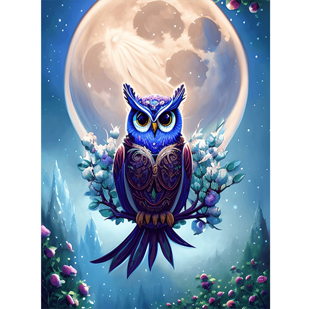 Owl - Full Round Drill Diamond Painting 30*40CM