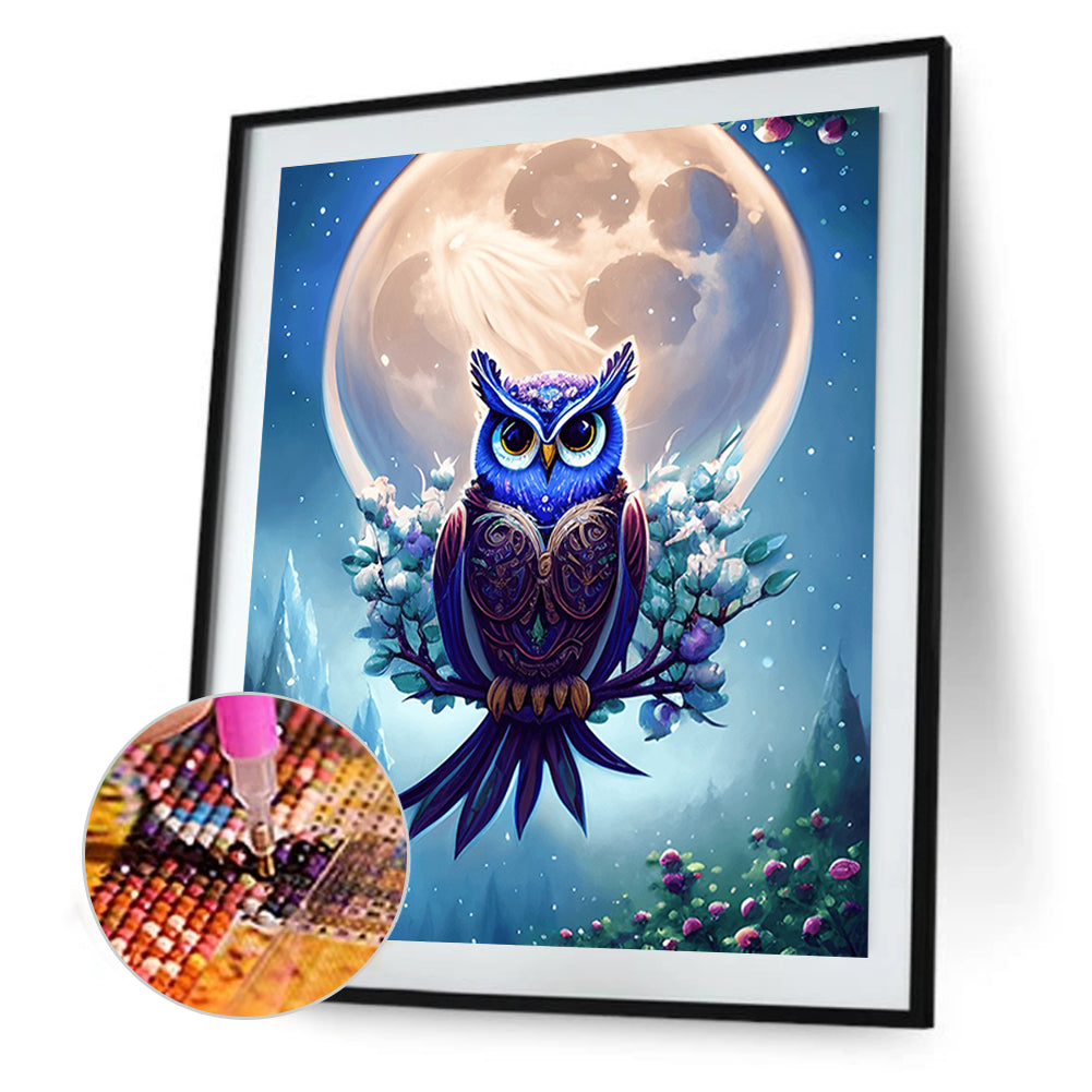 Owl - Full Round Drill Diamond Painting 30*40CM