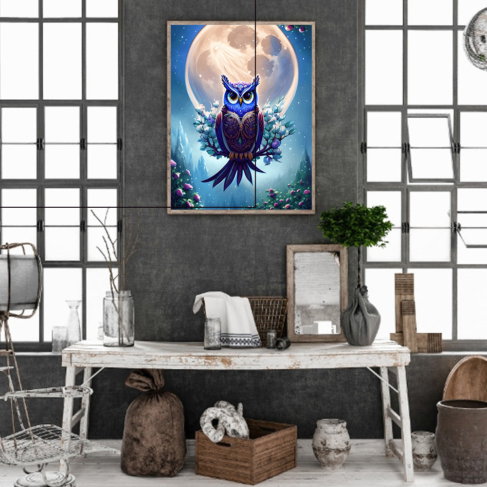 Owl - Full Round Drill Diamond Painting 30*40CM
