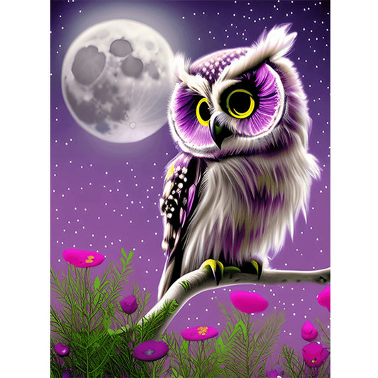 Owl - Full Round Drill Diamond Painting 30*40CM