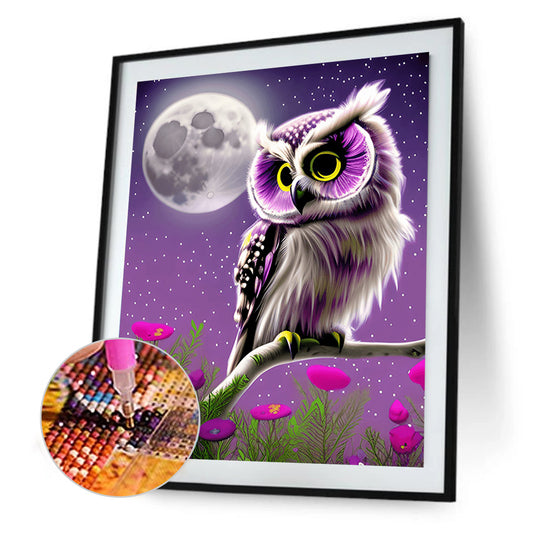 Owl - Full Round Drill Diamond Painting 30*40CM