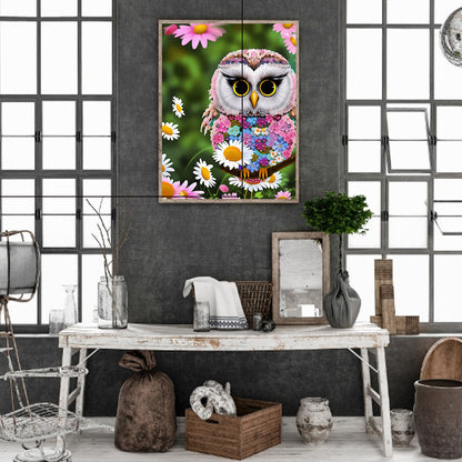 Owl - Full Round Drill Diamond Painting 30*40CM