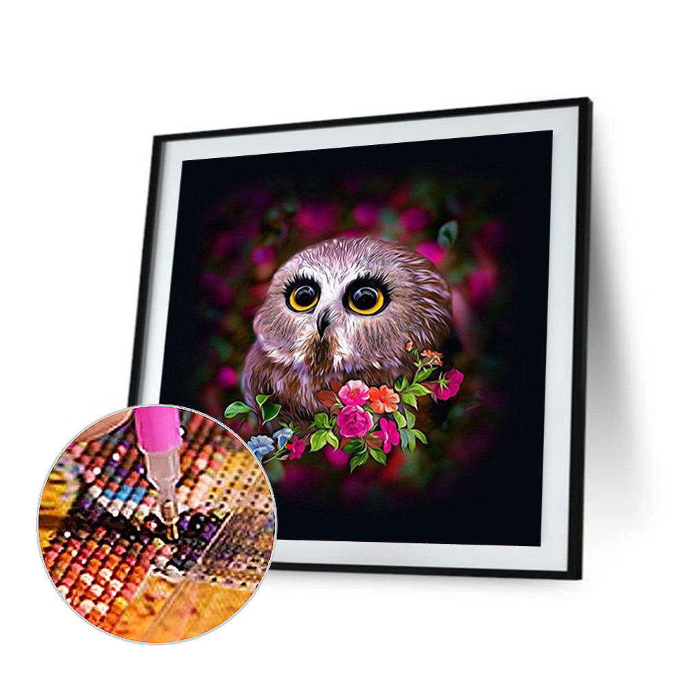 Owl - Full Round Drill Diamond Painting 35*35CM
