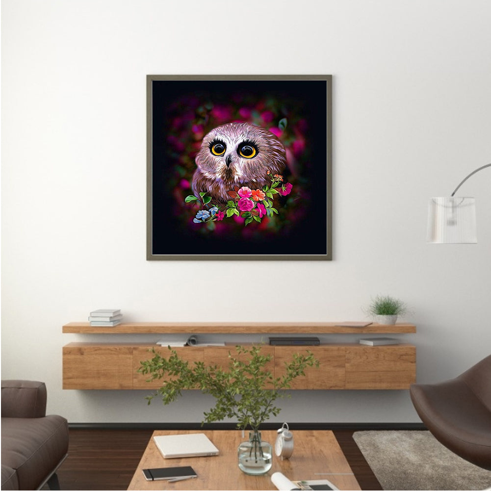 Owl - Full Round Drill Diamond Painting 35*35CM