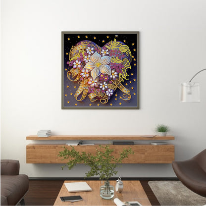 Flowers Love - Special Shaped Drill Diamond Painting 30*30CM
