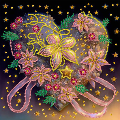 Flowers Love - Special Shaped Drill Diamond Painting 30*30CM