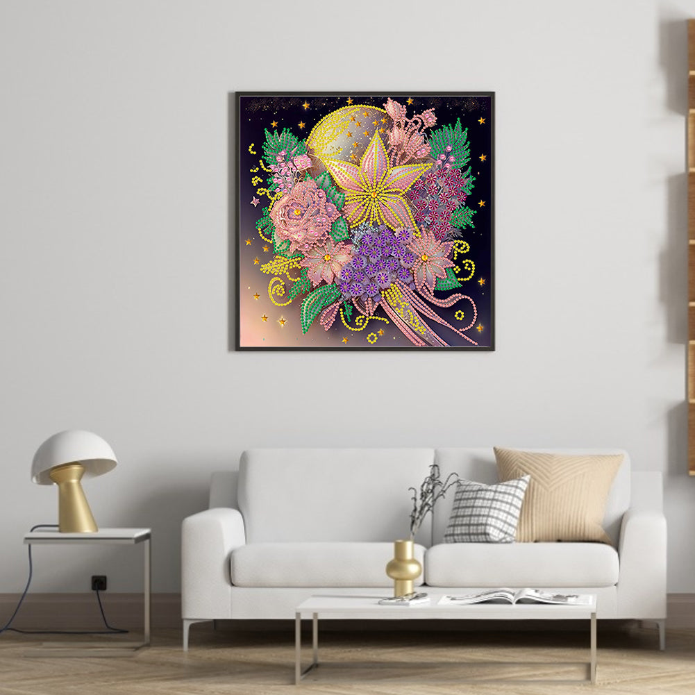 Flowers Love - Special Shaped Drill Diamond Painting 30*30CM