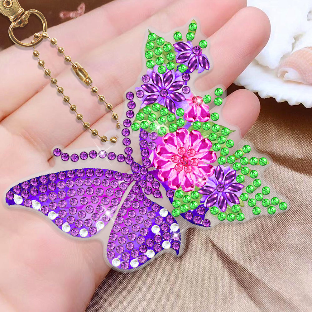 DIY Diamond Painting Keychains Kit 6Pcs Butterfly