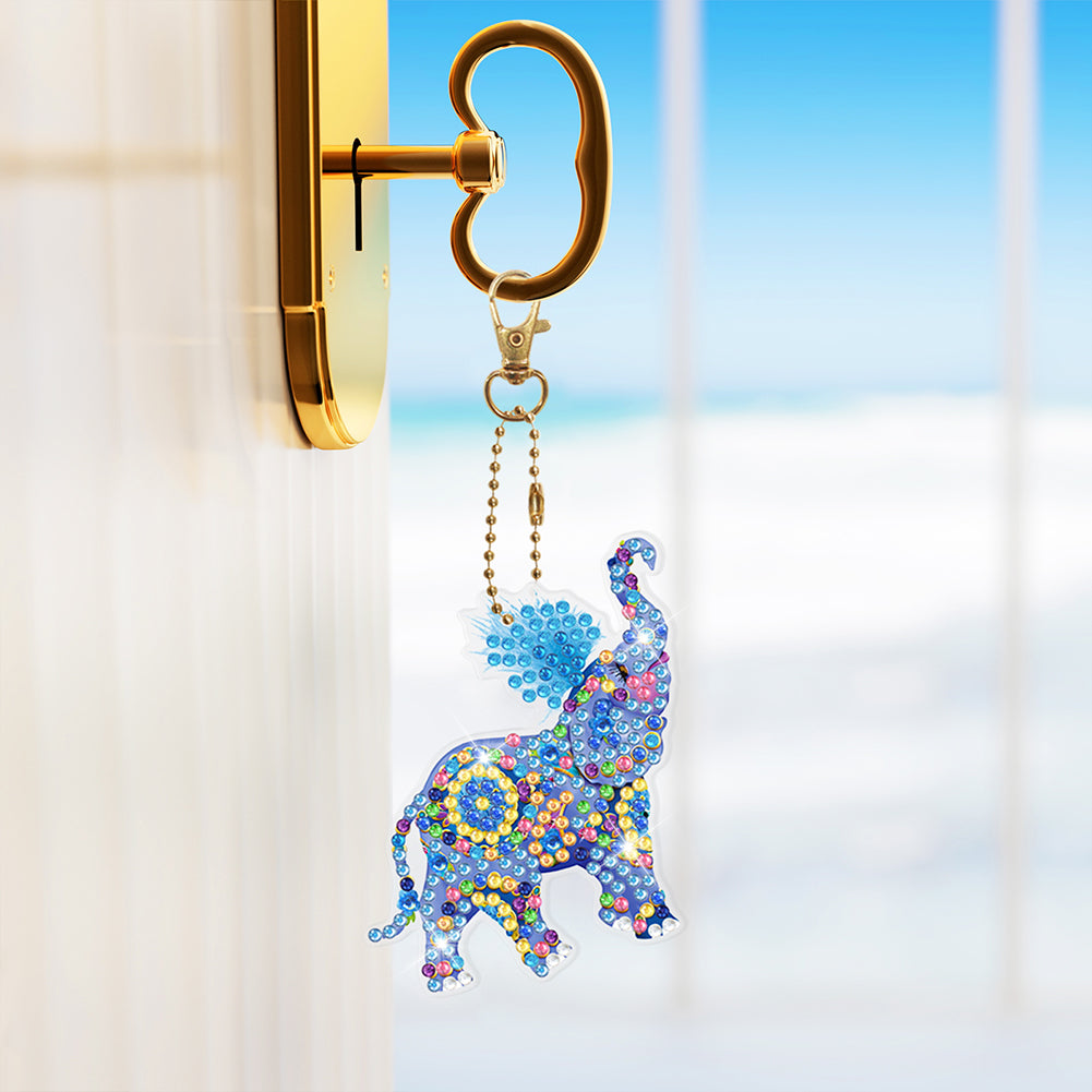 DIY Diamond Painting Keychains Kit 6Pcs Elephant