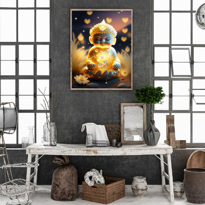 Halo Buddha Statue - Full Round Drill Diamond Painting 30*40CM