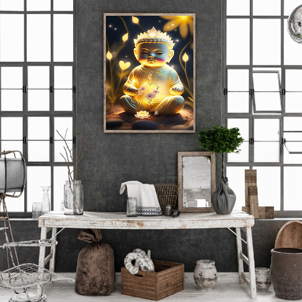 Halo Buddha Statue - Full Round Drill Diamond Painting 30*40CM