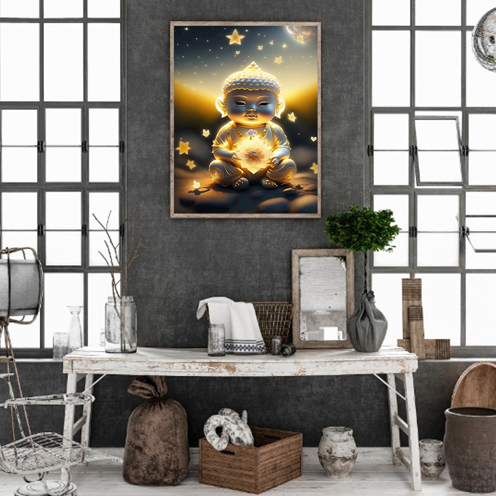Halo Buddha Statue - Full Round Drill Diamond Painting 30*40CM