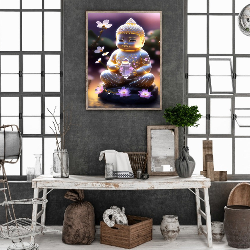 Halo Buddha Statue - Full Round Drill Diamond Painting 30*40CM