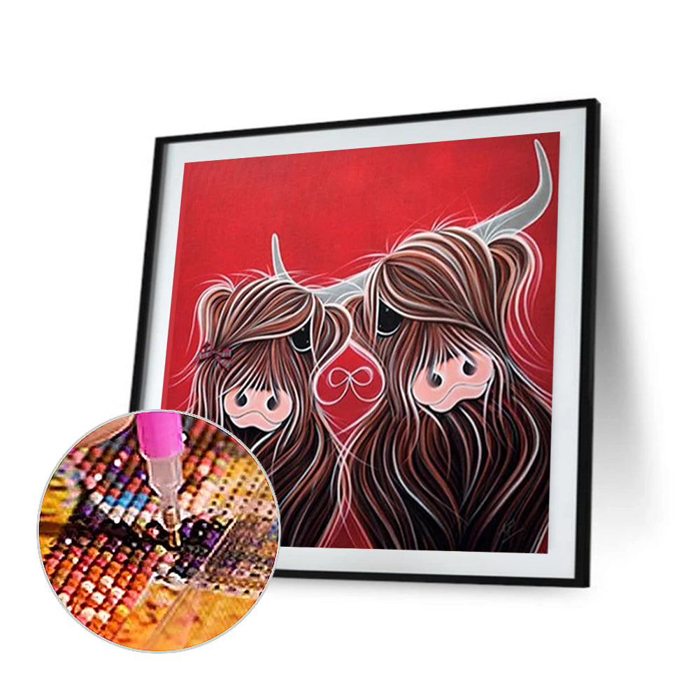 A Pair Of Yaks - Full Round Drill Diamond Painting 40*40CM