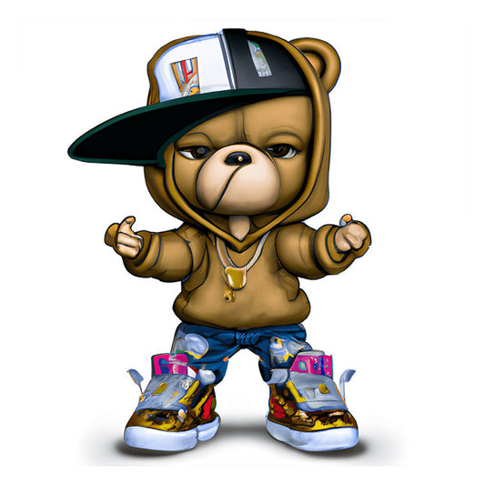 Hip Hop Bear - Full Round Drill Diamond Painting 30*30CM