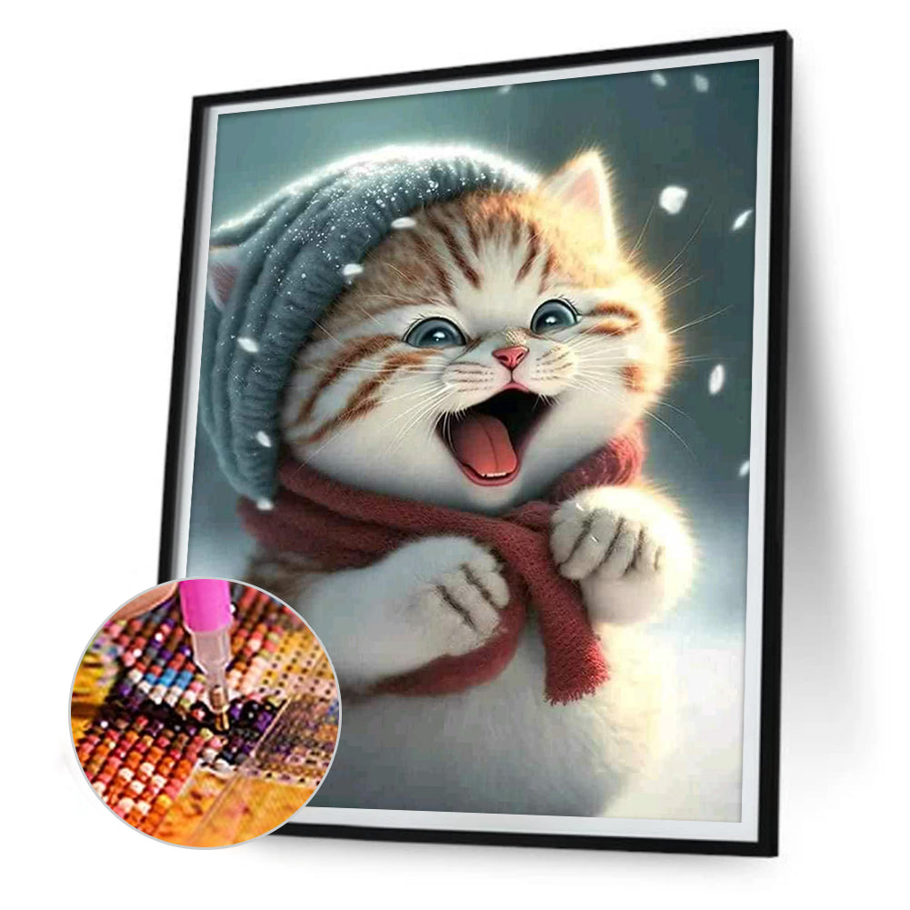 Cute Cat - Full Round Drill Diamond Painting 30*40CM