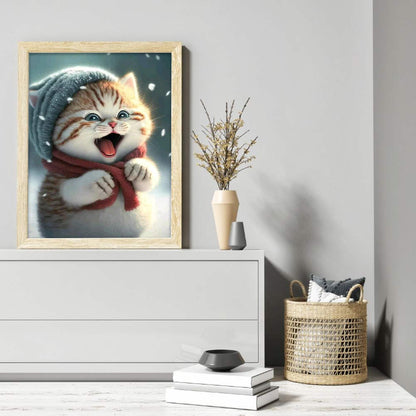 Cute Cat - Full Round Drill Diamond Painting 30*40CM