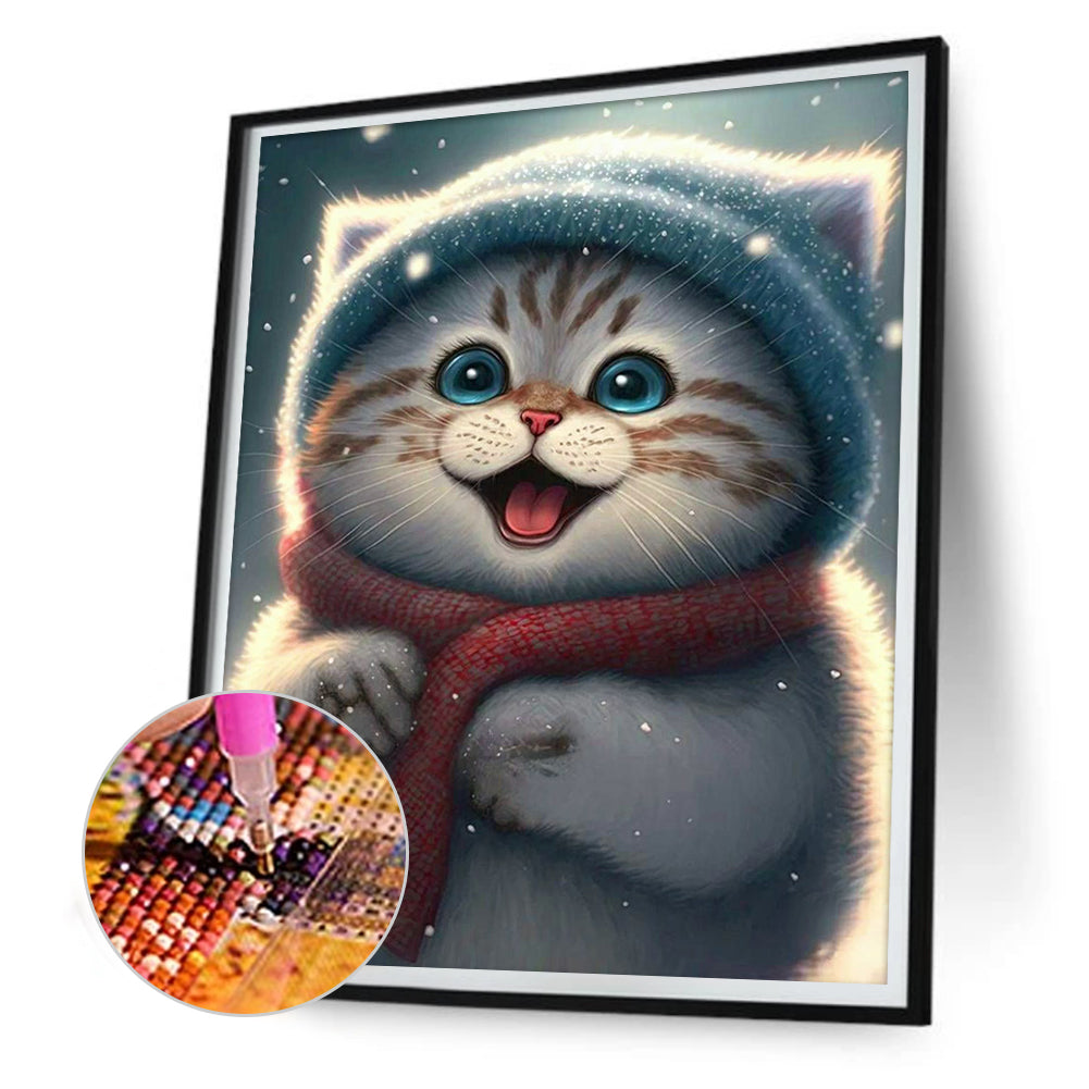 Cute Cat - Full Round Drill Diamond Painting 30*40CM