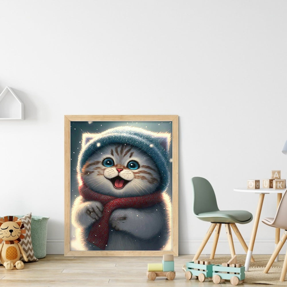 Cute Cat - Full Round Drill Diamond Painting 30*40CM