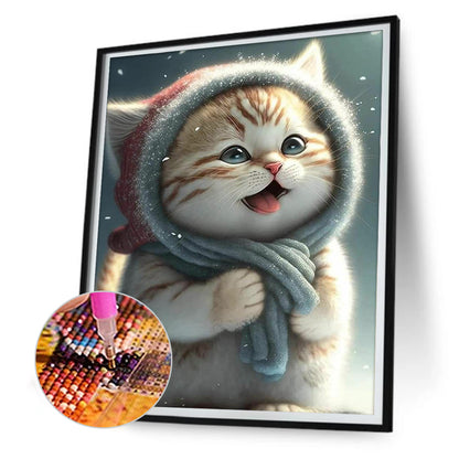 Cute Cat - Full Round Drill Diamond Painting 30*40CM